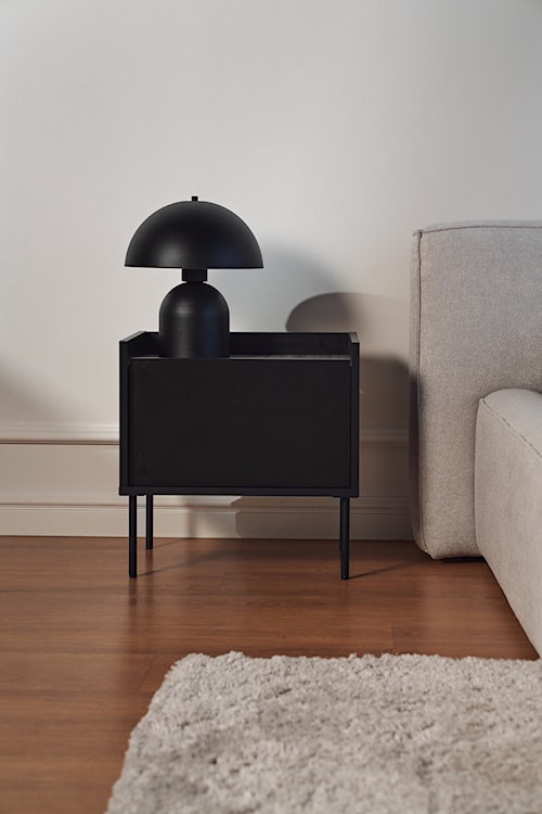 Szafka nocna Tovi jednodrzwiowa 50 cm czarny/orzech wisconsin  - zdjęcie 2