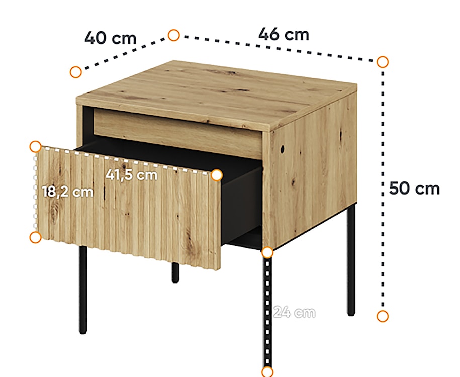 Szafka nocna Trend 46 cm z LED Dąb artisan  - zdjęcie 3