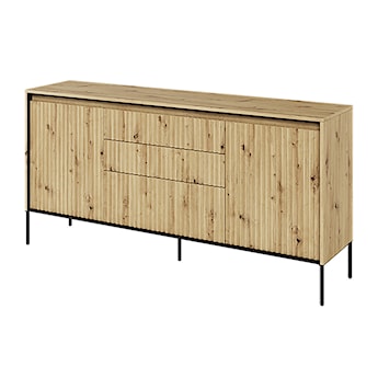 Komoda dwudrzwiowa Trend 166 cm z trzema szufladami z LED Dąb artisan