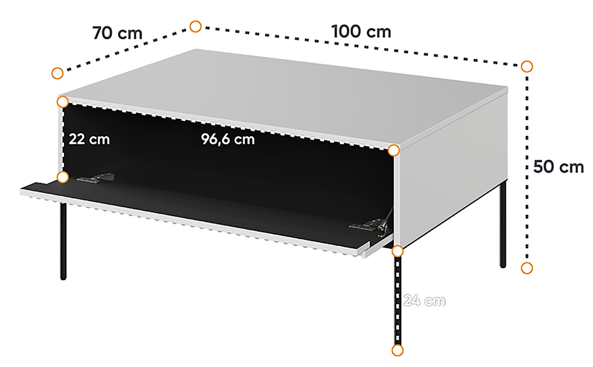 Stolik kawowy Trend 100 cm Biały  - zdjęcie 3