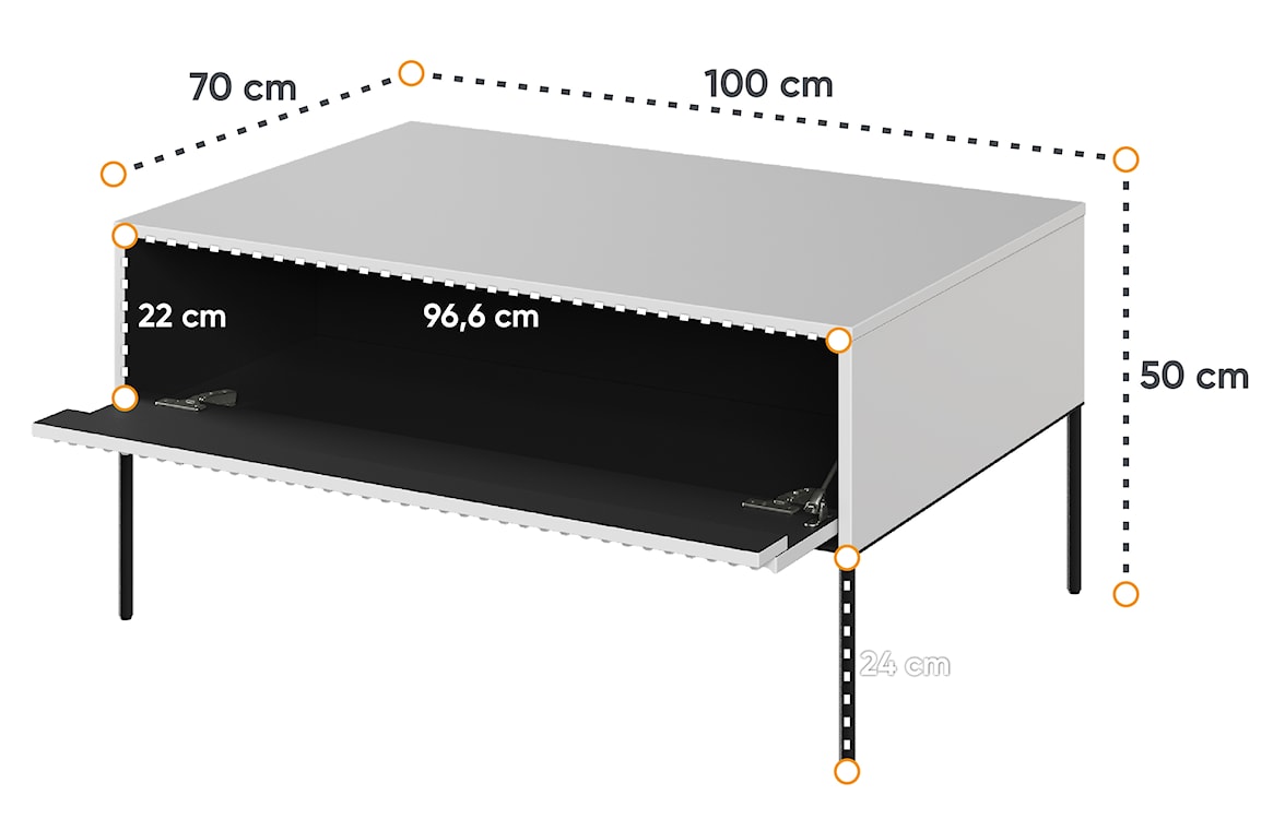 Stolik kawowy Trend 100 cm Biały  - zdjęcie 4