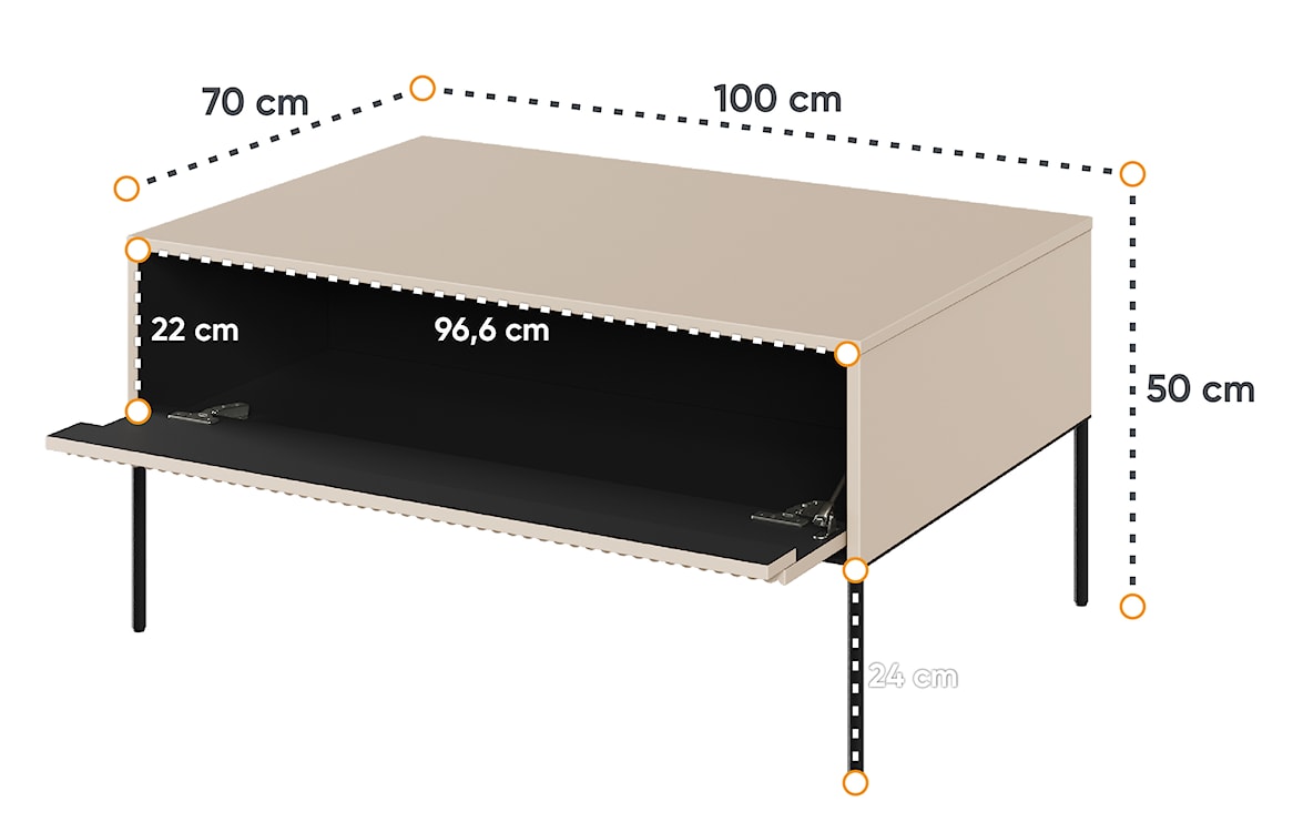 Stolik kawowy Trend 100 cm Beżowy  - zdjęcie 5