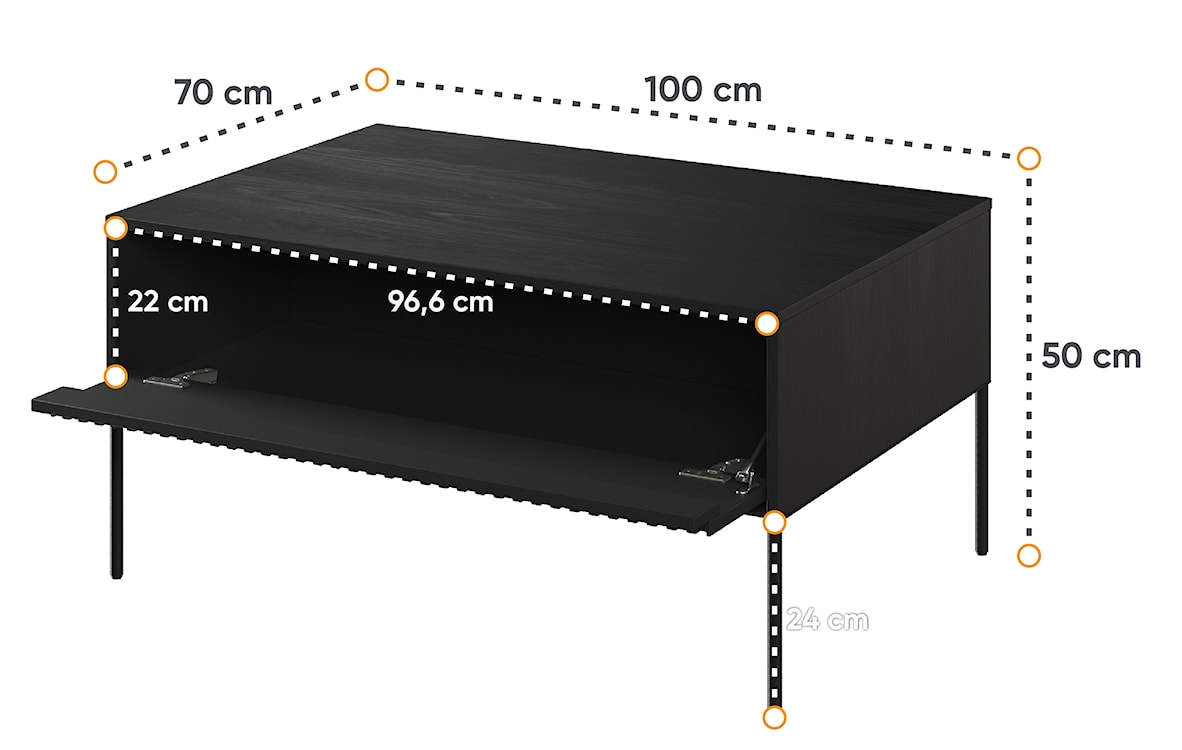 Stolik kawowy Trend 100 cm Czarny  - zdjęcie 6