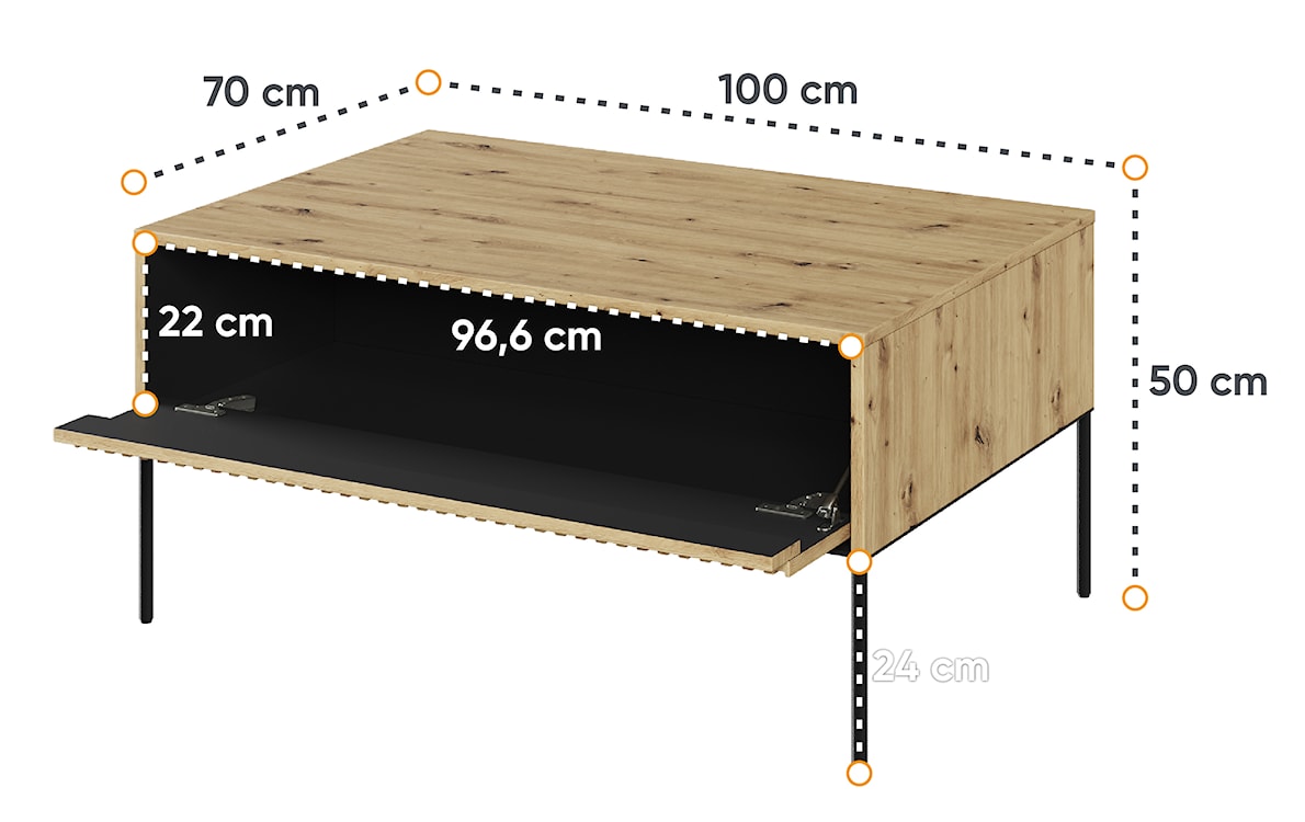 Stolik kawowy Trend 100 cm Dąb artisan  - zdjęcie 3