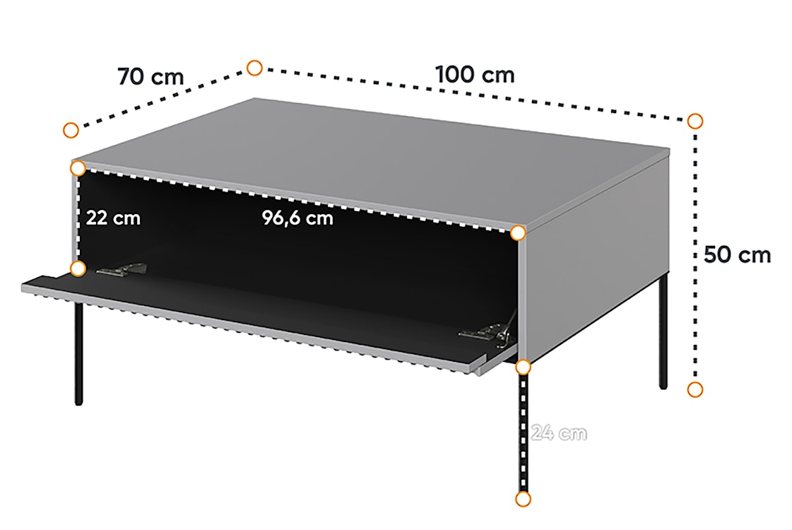Stolik kawowy Trend 100 cm Szary  - zdjęcie 3