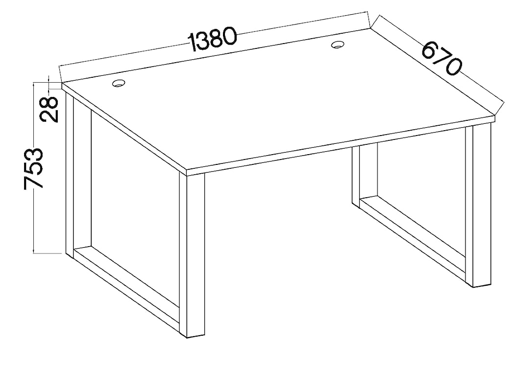 Biurko Stundly z metalowymi nogami 138 cm Dąb artisan  - zdjęcie 2