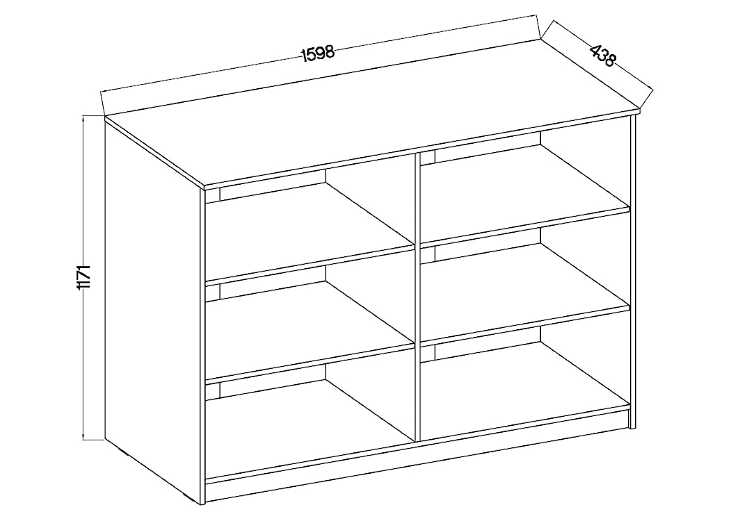Regał Stundly z sześcioma wnękami Dąb artisan  - zdjęcie 3