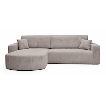 Narożnik z funkcją spania Teeo L-kształtny uniwersalny z pojemnikiem beżowy sztruks