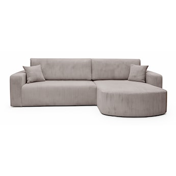 Narożnik z funkcją spania Teeo L-kształtny uniwersalny z pojemnikiem beżowy sztruks