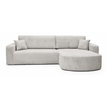 Narożnik z funkcją spania Teeo L-kształtny uniwersalny z pojemnikiem jasnobeżowy sztruks