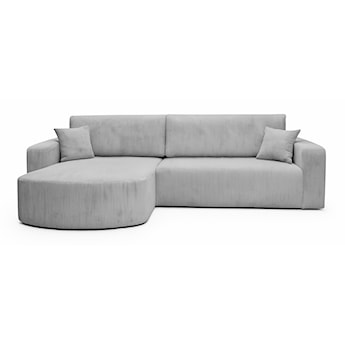 Narożnik z funkcją spania Teeo L-kształtny uniwersalny z pojemnikiem jasnoszary sztruks