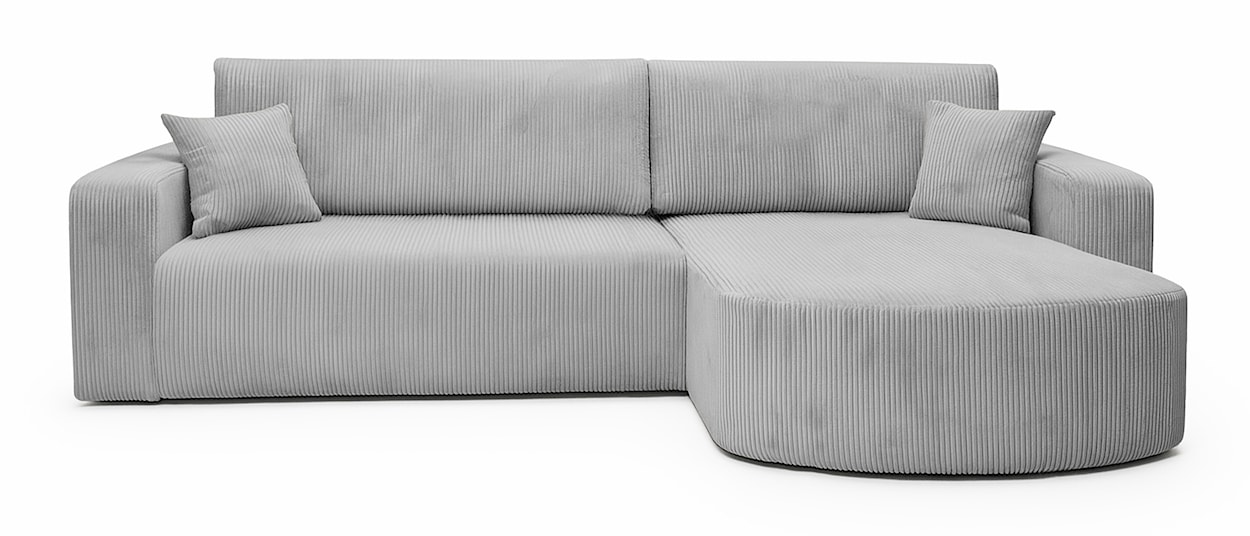 Narożnik z funkcją spania Teeo L-kształtny uniwersalny z pojemnikiem jasnoszary sztruks