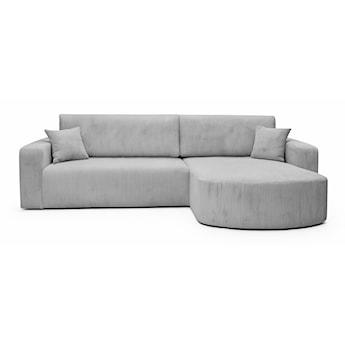 Narożnik z funkcją spania Teeo L-kształtny uniwersalny z pojemnikiem jasnoszary sztruks