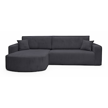 Narożnik z funkcją spania Teeo L-kształtny uniwersalny z pojemnikiem szary sztruks