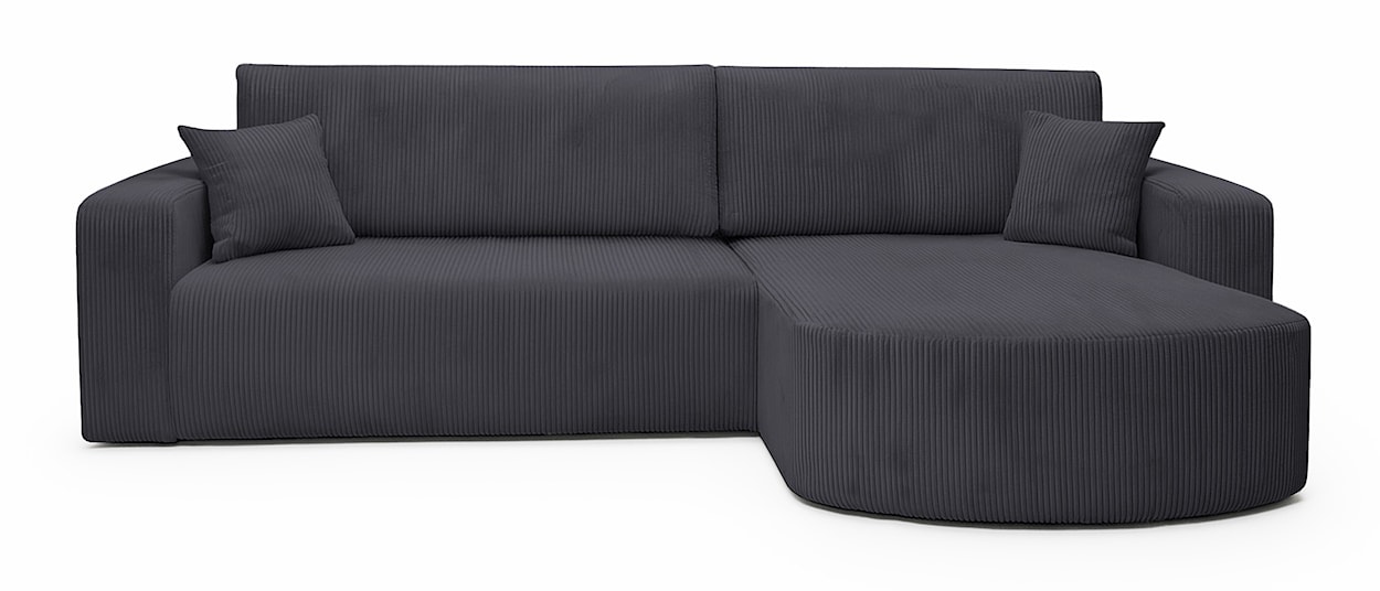 Narożnik z funkcją spania Teeo L-kształtny uniwersalny z pojemnikiem szary sztruks