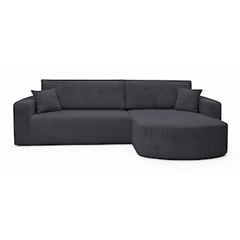 Narożnik z funkcją spania Teeo L-kształtny uniwersalny z pojemnikiem szary sztruks