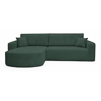 Narożnik z funkcją spania Teeo L-kształtny uniwersalny z pojemnikiem ciemnozielony sztruks