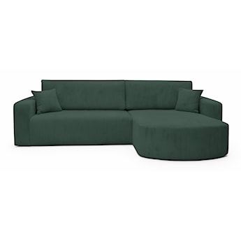 Narożnik z funkcją spania Teeo L-kształtny uniwersalny z pojemnikiem ciemnozielony sztruks