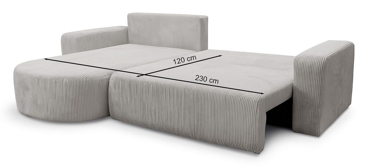 Narożnik z funkcją spania Teeo L-kształtny uniwersalny z pojemnikiem ciemnoróżowy sztruks  - zdjęcie 8