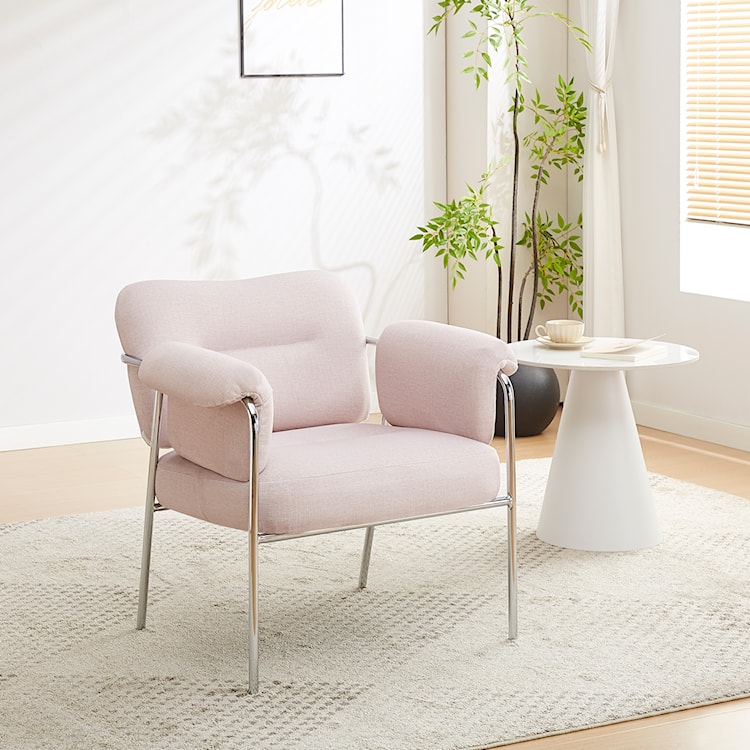 Fotel wypoczynkowy Tovany w tkaninie łatwoczyszczącej szarobeżowy welur  - zdjęcie 2