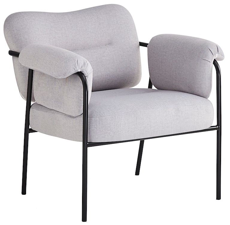 Fotel wypoczynkowy Tovany w tkaninie łatwoczyszczącej jasnoszary welur 