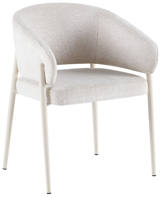 Krzesło tapicerowane Resilly beżowy szenil / beżowe nóżki 