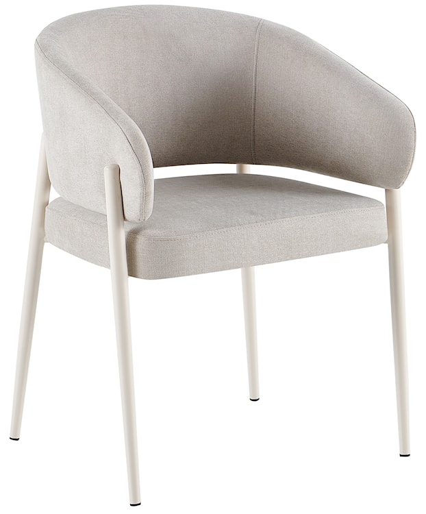 Krzesło tapicerowane Resilly jasnobeżowy szenil / beżowe nóżki 