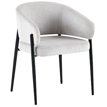 Krzesło tapicerowane Resilly jasnoszary szenil / czarne nóżki