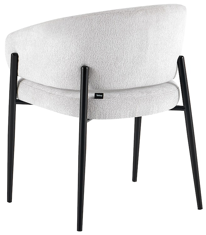 Krzesło tapicerowane Resilly jasnoszary szenil / czarne nóżki  - zdjęcie 5