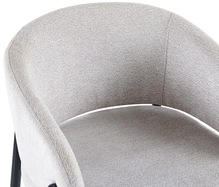 Krzesło tapicerowane Resilly jasnoszary szenil / czarne nóżki  - zdjęcie 6