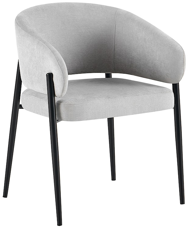 Krzesło tapicerowane Resilly szary szenil / czarne nóżki 