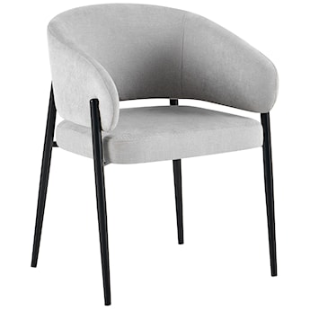 Krzesło tapicerowane Resilly szary szenil / czarne nóżki