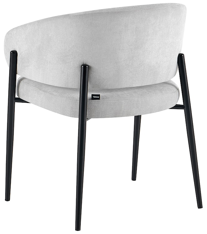 Krzesło tapicerowane Resilly szary szenil / czarne nóżki  - zdjęcie 5
