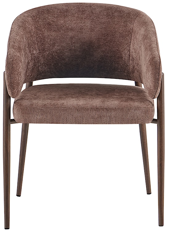 Krzesło tapicerowane Resilly brązowy szenil / nóżki orzech  - zdjęcie 3