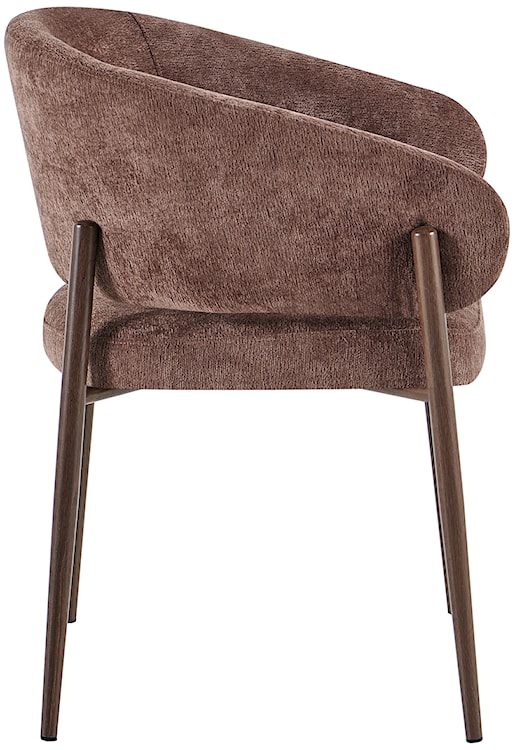 Krzesło tapicerowane Resilly brązowy szenil / nóżki orzech  - zdjęcie 4