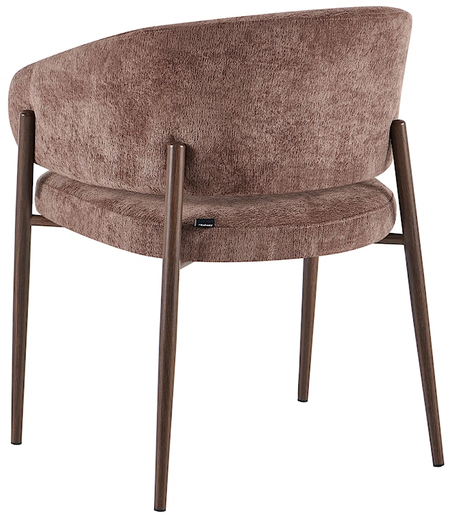Krzesło tapicerowane Resilly brązowy szenil / nóżki orzech  - zdjęcie 5