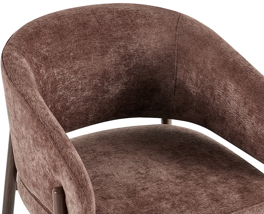 Krzesło tapicerowane Resilly brązowy szenil / nóżki orzech  - zdjęcie 6