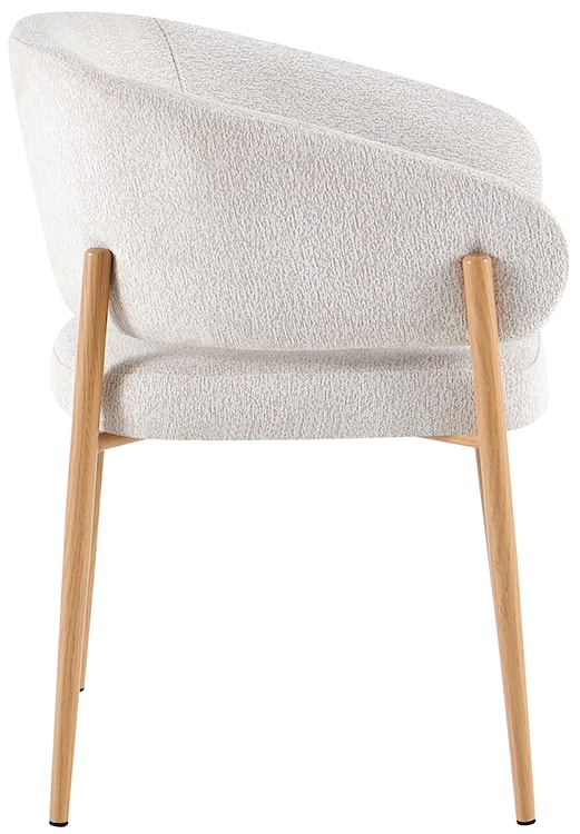 Krzesło tapicerowane Resilly beżowy szenil / nóżki dąb naturalny  - zdjęcie 4