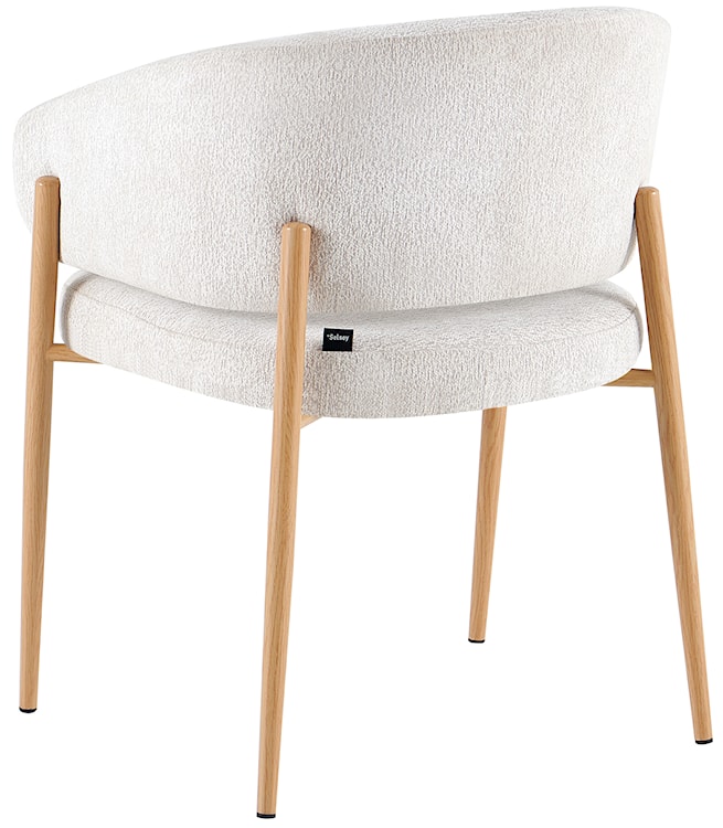 Krzesło tapicerowane Resilly beżowy szenil / nóżki dąb naturalny  - zdjęcie 5