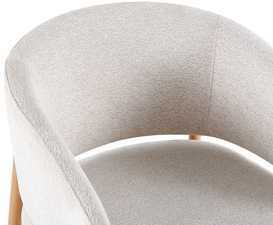 Krzesło tapicerowane Resilly beżowy szenil / nóżki dąb naturalny  - zdjęcie 6