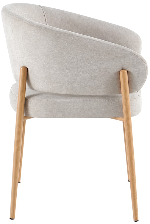 Krzesło tapicerowane Resilly jasnobeżowy szenil / nóżki dąb naturalny  - zdjęcie 4