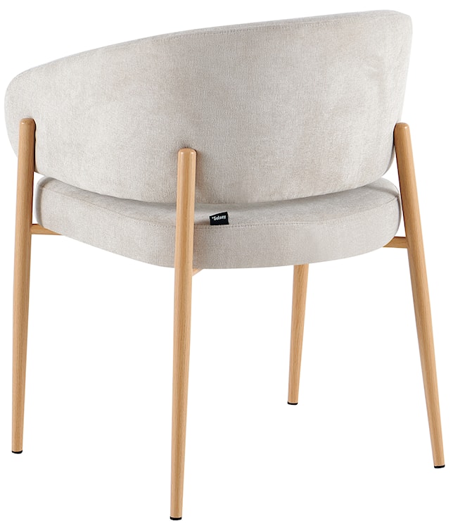 Krzesło tapicerowane Resilly jasnobeżowy szenil / nóżki dąb naturalny  - zdjęcie 5