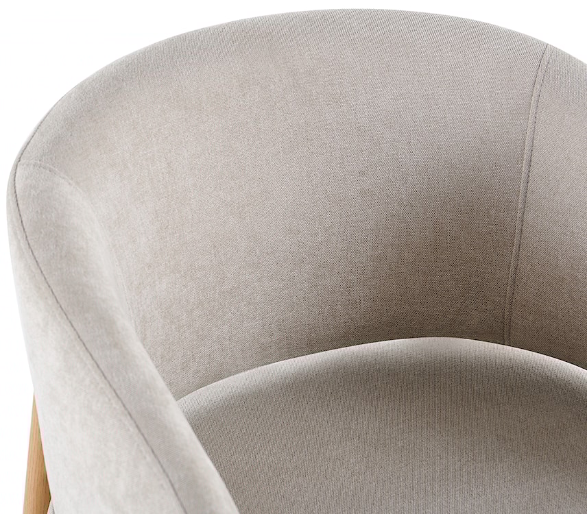 Krzesło tapicerowane Resilly jasnobeżowy szenil / nóżki dąb naturalny  - zdjęcie 6