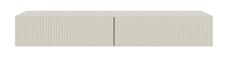 Toaletka Veldio z frezowanym frontem i dwiema szufladami 110 cm Szary beż wisząca  - zdjęcie 4