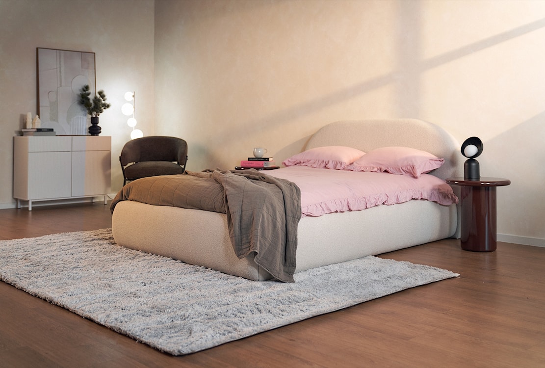 Komoda dwudrzwiowa Veldio New z frezowanym frontem i dwiema szufladami 100 cm szary beż  - zdjęcie 8