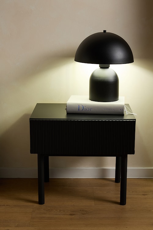 Szafka nocna Veldio New z frezowanym frontem i szufladą 50 cm czarna  - zdjęcie 2