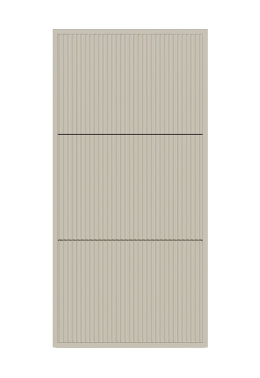 Szafka na buty Veldio z frezowanym frontem i trzema przegrodami 50 cm Szary beż wisząca  - zdjęcie 5