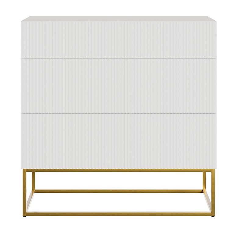 Komoda z szufladami Veldio 90 cm biała na złotych nogach  - zdjęcie 4
