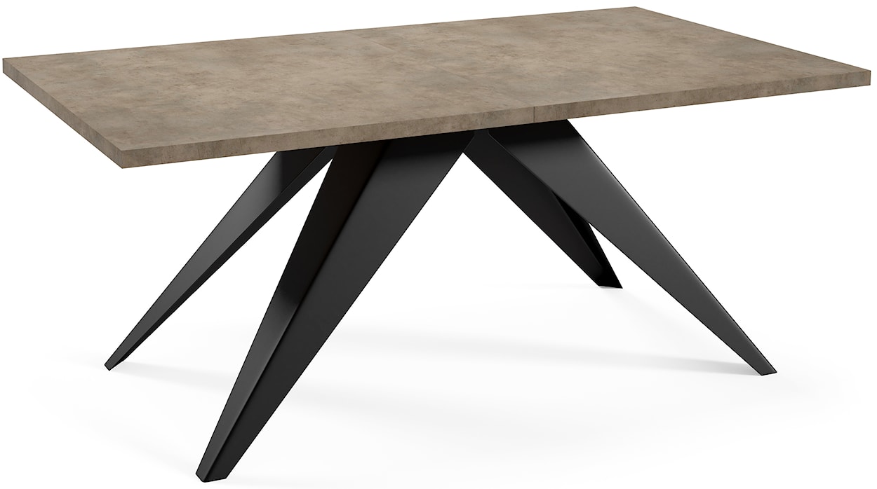 Stół rozkładany Scalize 140/200 cm ciemnoszary beton z czarną stalową ramą