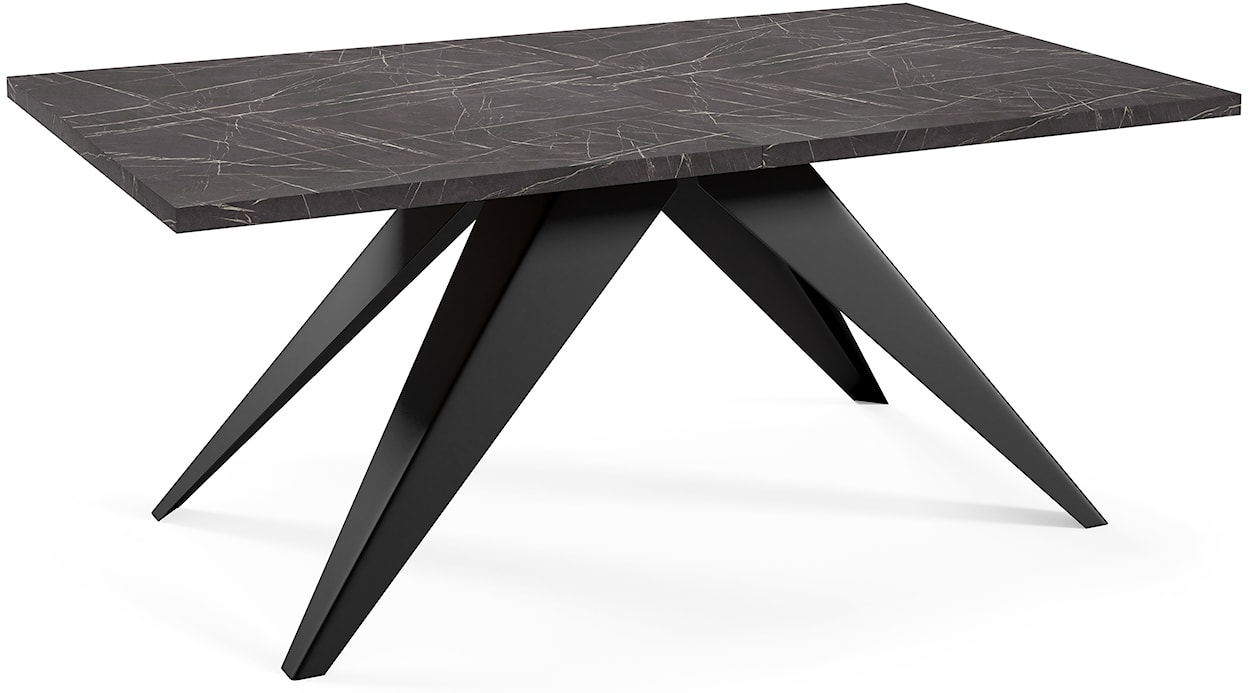 Stół rozkładany Scalize 140/200 cm czarny ze stalową ramą